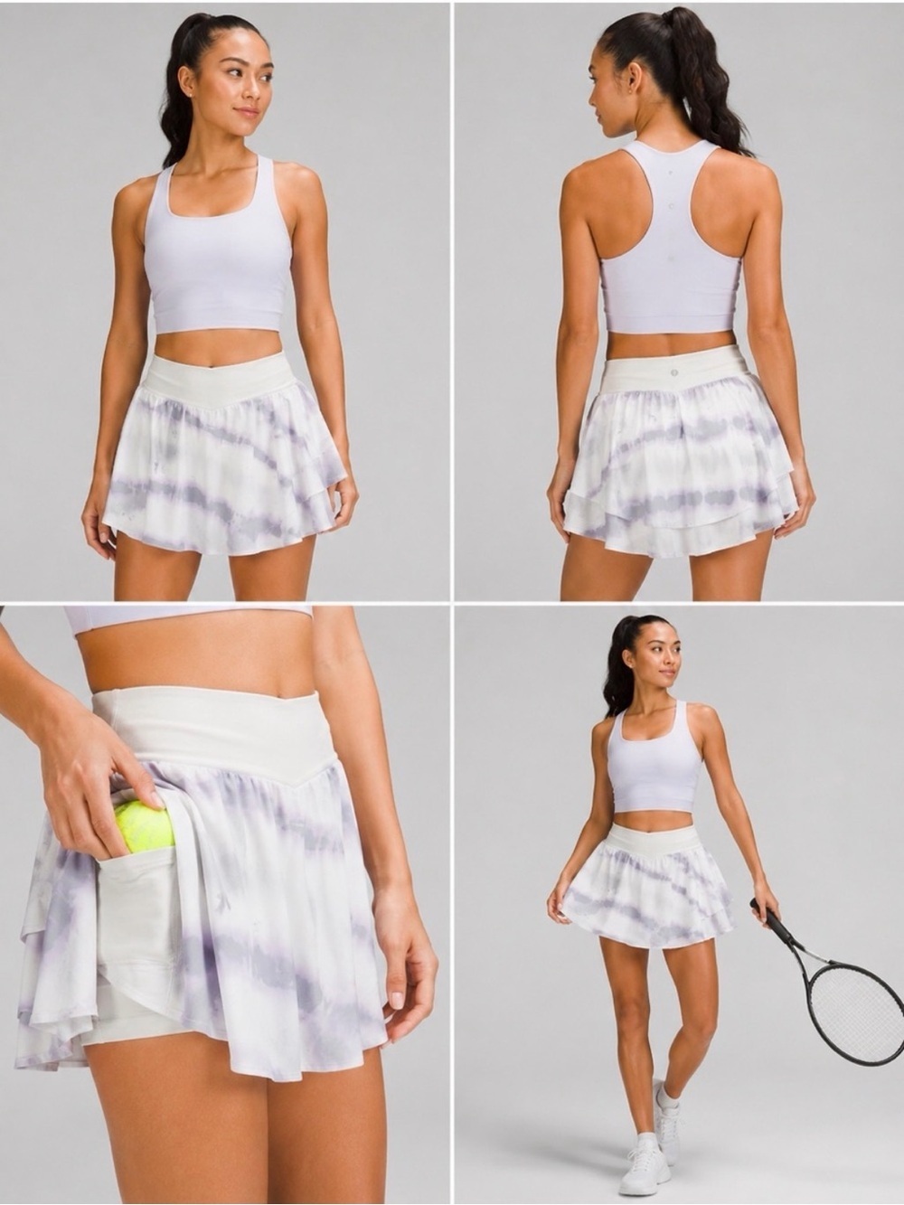 Lululemon Court Rival High-Rise Skirt in Transverse Lilac Multi - Size 6 *Long